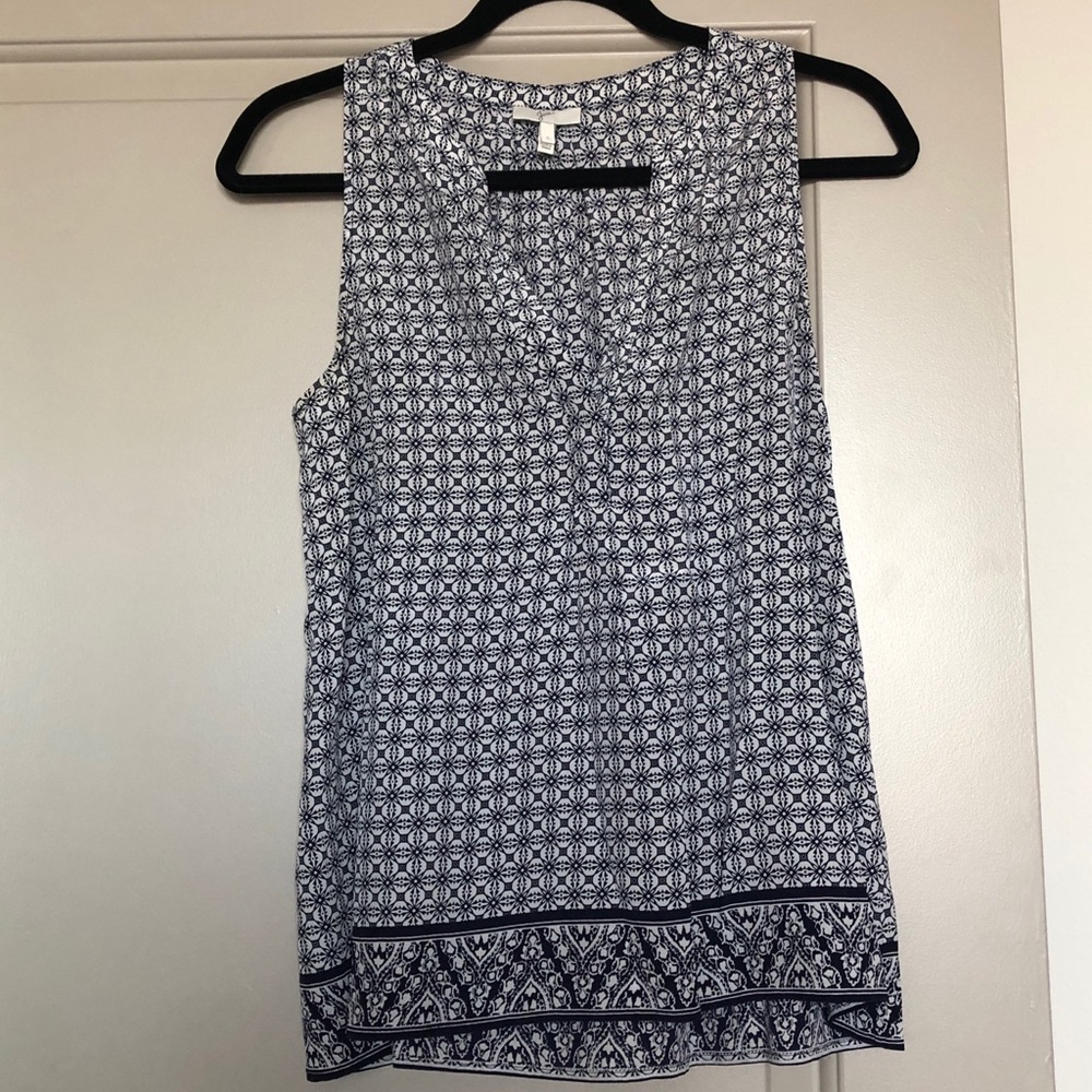 Joie size SM navy/ivory blouse
